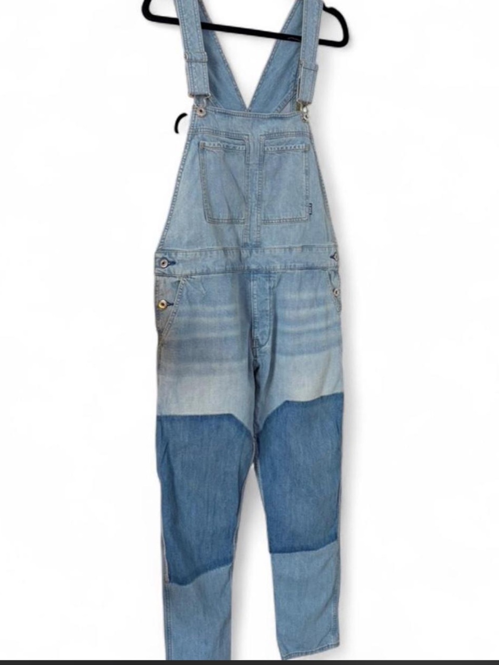 G-Star Light Blue Denim Overalls with Patchwork details